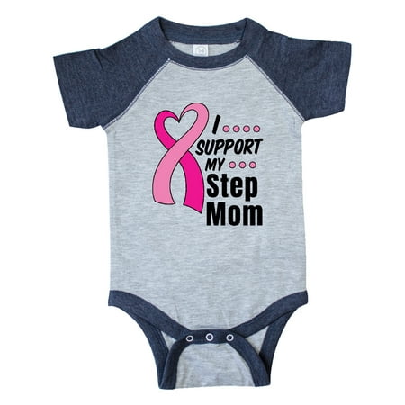 

Inktastic Breast Cancer Awareness I Support My Step Mom Pink Ribbon Gift Baby Boy or Baby Girl Bodysuit