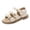 style-05 Beige, variant on Gubotare Little Girls Sandals Toddler Girls Sandals Open Toe Water Beach Summer Shoes Soft Rubber Sole Dress Shoes Princess Flat Size 13.5 (White,Little Kids 13.5)