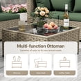 thumbnail image 4 of POTEBAN 7 Pieces Outdoor Patio Furniture Set, Grey Rattan Wicker Outdoor Conversation Sectional Sofa Set with Cushions for Backyard, Green, 4 of 8
