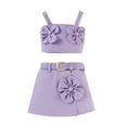 thumbnail image 2 of Agkizg 2PC Flowers Strap Top Decorative Buttons Skirt Set Cute Summer Outfits (Toddler Girl's or Girl's),2-Piece Set,Sizes 1-8 Years, 2 of 4
