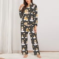 thumbnail image 2 of Yiaed Cute Bee Gnome Print Pajamas Women's Long Sleeve Sleepwear Soft Button Down Loungewear Pjs Lounge Set Nightwear Womens Pajama Pants-X-Large, 2 of 7