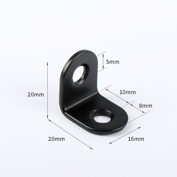 20Pcs Right Angle Corner Braces Stainless Steel Lshaped Bracket Corner Codes Black