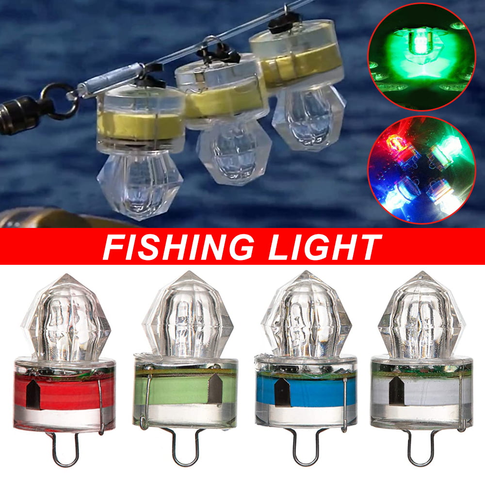 4pcs Underwater Fishing Light Bait for Attracting Bait Fish Finder Deep Drop Waterproof Fishing LED Lamp Squid Light Green Blue Red White Fishing Accessories