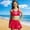 Style2-Red girl swimsuits, variant on Mceream Girls Swimsuit 3 Piece Bathing Suit Bikini Set Sheer Mesh Cover up Swimwear Bath Suit Summer Beach Pool Skirt Cute Ruched Swimsuit 8-12 Years