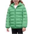 thumbnail image 3 of MKOSPLRT Kids Boy Girl Winter Hooded Puffer Jackets Coats Light Weight Padded Outerwear Full Zip Quilted Coats with Pocket 4-14Y, 3 of 9