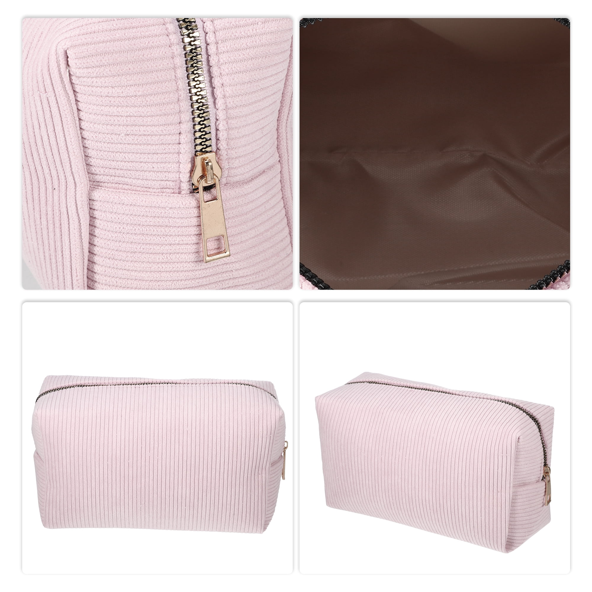 Unique Bargains 1 Pc Durable Solid Color Cosmetic Bag Pink