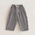 thumbnail image 4 of XuJwPNcy Toddler Girls Boys Cotton Pants Baby Striped Summer Drawstring Waist Trousers Infants Cute Comfort Pants 12M-6Y, 4 of 5