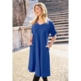 thumbnail image 2 of Jessica London Women's Plus Size Stretch Cotton Tie Sleeve Midi Dress, 2 of 2