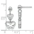 thumbnail image 3 of Primal Silver Sterling Silver Rhodium-plated Butterfly Dangle Earrings, 3 of 5
