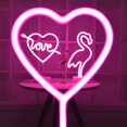 thumbnail image 2 of Letrero de neón LED con base alimentada por batería/USB, luces de neón para dormitorio, habitación de bebé, familia, boda, fiesta, cumpleaños (corazón de amor rosa), 2 of 4