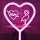 thumbnail image 2 of Letrero de neón LED con base alimentada por batería/USB, luces de neón para dormitorio, habitación de bebé, familia, boda, fiesta, cumpleaños (corazón de amor rosa), 2 of 4