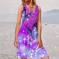 thumbnail image 1 of SMihono Robe Maxi Bohème d'Été pour Femmes Grande Taille Mode Féminine Col Rond Sans Manches Robe Imprimée de Plage, 1 of 5