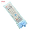 thumbnail image 2 of facefd 2 Pieces Bowknot Decor Dust-proof TV TV remote controller cover Air Conditioner Remote Controller Protector Lace Fabric Case Cover, 2 of 9