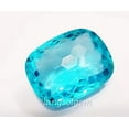thumbnail image 2 of Loose Gemstone 75 Ct Blue Topaz Cushion Football Carving Cut Glass Filled Artificial Gemstone, 2 of 2