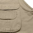 thumbnail image 6 of Men's Cargo Vest Casual Multiple Pockets Outdoor Work Vests Zipper Sleeveless V Neck Fishing Hiking Jacket Khaki XXXXL, 6 of 8