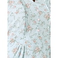 thumbnail image 5 of INSPIRE CHIC Women's Floral Dress Long Sleeve V Neck Pleated Flowy Summer Midi Dress M Blue, 5 of 6