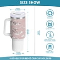 thumbnail image 3 of 40 Oz Car Handle Water Bottle Water Cup Water Bottle Water Jug Coffee Cup Travel Water Bottle Pink Cloth Flowers, 3 of 8