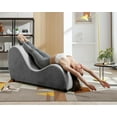 thumbnail image 3 of Puremind Curved Yoga Chair for Adults, Modern Chaise Lounge Indoor for Yoga,Dutch Velvet Yoga Chaise Lounge,Light Gray, 3 of 9