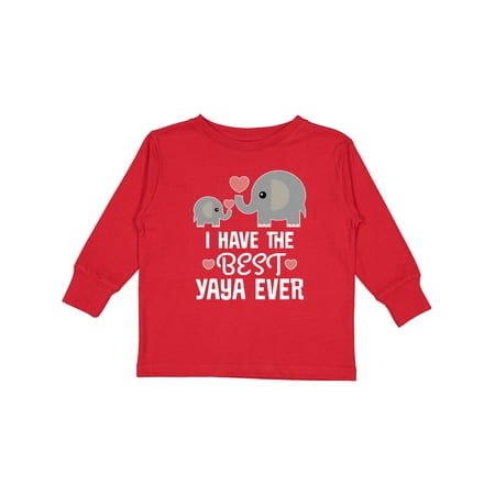 

Inktastic Best Yaya Ever Grandchild Gift Boys or Girls Long Sleeve Toddler T-Shirt