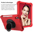 thumbnail image 3 of Dteck with Shoulder Strap Case for iPad mini 6th Generation 8.3-inch, Heavy Duty Rugged Shockproof Case with Adjustable Hand Strap,Rotating Kickstand Rubber Cover,Red, 3 of 7