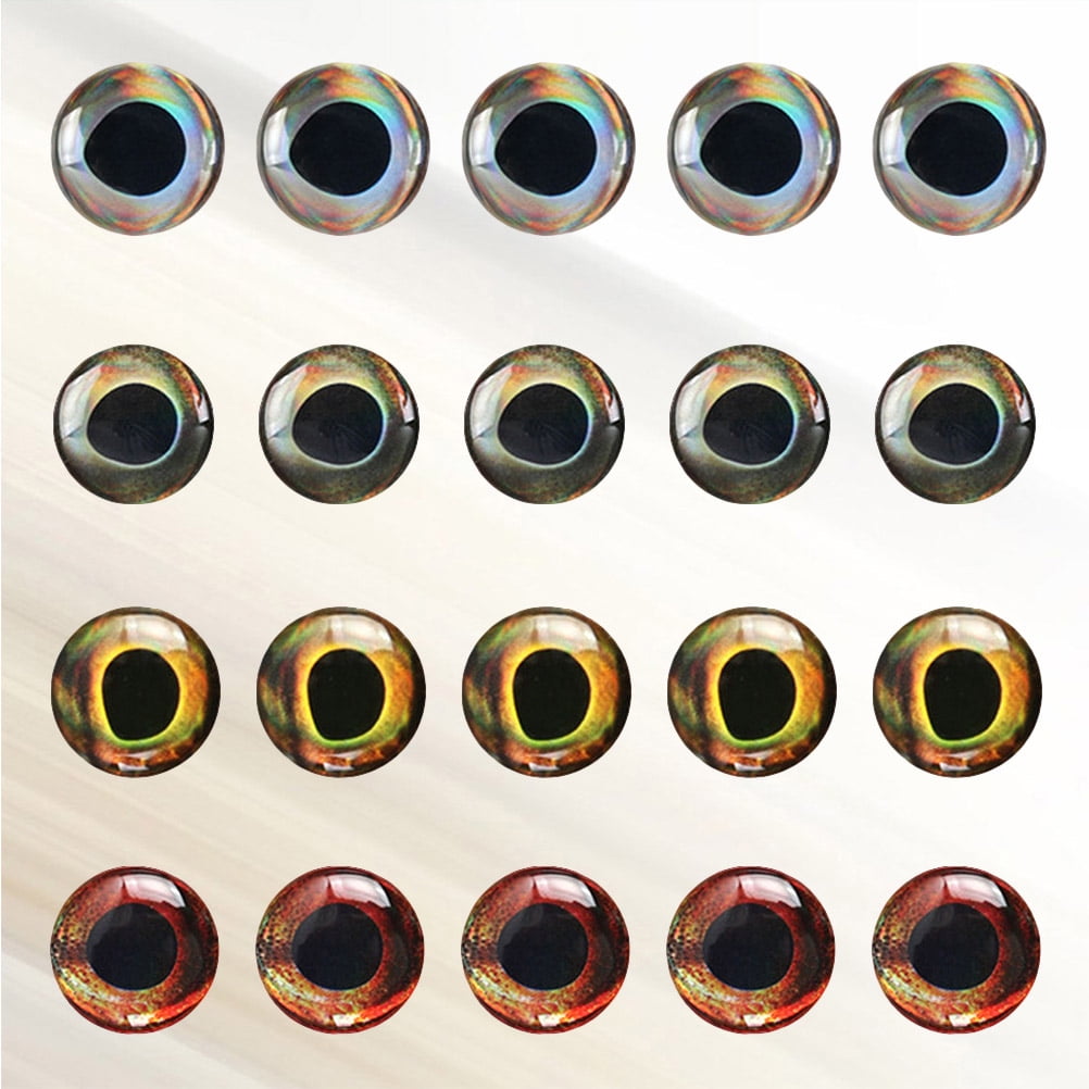 20Pcs 4D Fishing Lure Eyes Artificial Holographic Lure Eyes DIY Fly