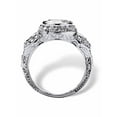 thumbnail image 3 of PalmBeach Jewelry 3.09 TCW White Round Cubic Zirconia Gold-Plated Sterling Silver or Sterling Silver Anniversary Ring, 3 of 6