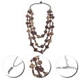thumbnail image 2 of Collar estilo bohemio retro para mujer, con colgante de cuentas de madera tejidas a mano con forma de concha de coco, joyería de moda playera para damas y niñas (marrón), 2 of 8