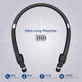 thumbnail image 3 of Auriculares Bluetooth con banda para el cuello AMORNO, plegables, color negro oscuro, 3 of 7