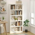 thumbnail image 2 of blini 5-Shelf Tall Bookcase White Wooden Bookshelves 33in Wide Floor Standing Display Storage Shelves 70 in Tall Bookcase for Home Office, Living Room, Bed Room, 2 of 8