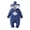 Blue, variant on Bellafa Newborn Baby Boy Clothes Solid Long Sleeve Zipper Hooded Romper Jumpsuit with Pocket Fall Winter One Piece Outfits