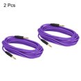 thumbnail image 3 of Cable para Guitarra Instrumento 19,69 Pies 1/4 Pulgadas a 1/4 Pulgadas TRS Recto a Recto Ángulo Eléctrico Bajo Púrpura 2 Paquetes, 3 of 5