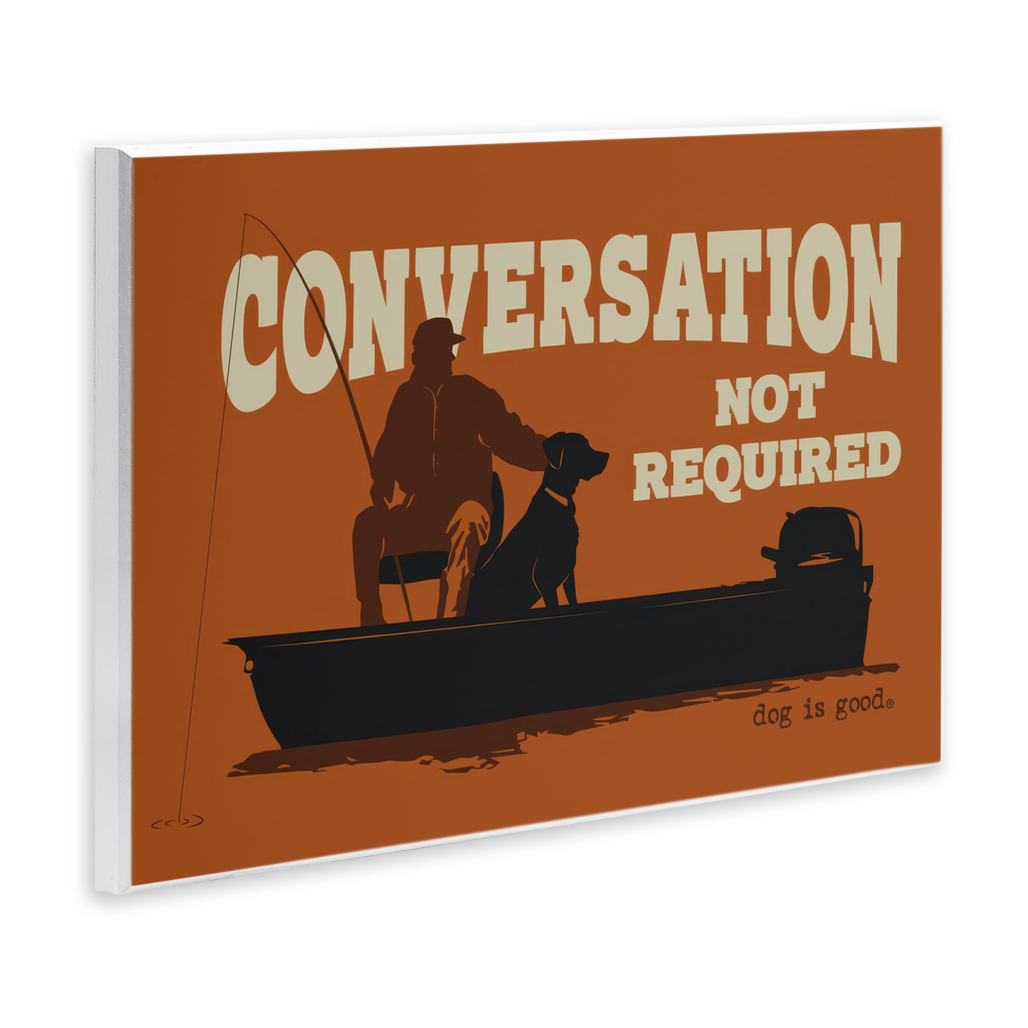 Stupell Industries Conversation Not Required Dog People Painting Unframed Art Print Wall Art, 15 x 10