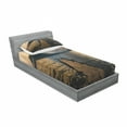 thumbnail image 3 of Ambesonne Landscape Fitted Sheet & Pillow Sham Set, Wooden Pier on Lake, Queen, Multicolor, 3 of 3
