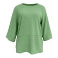 thumbnail image 6 of XDIAHBPL Womens Tops T Shirts For Women Casual Fashion Green Summer Crewneck Batwing Half Sleeve Tee Loose Basic, 6 of 6