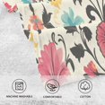 thumbnail image 5 of Yayeee 2 Pack Hand Towels for Bathroom 100% Cotton 16" x 28" Soft Absorbent Kitchen Towel, Beige Red Floral, 5 of 7