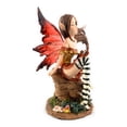 thumbnail image 5 of Ain’t It Nice Fairy Figurine Red with Clear Wings and Striped Socks Enjoying Nature and Flowers Collectible Fairy Statue Fantasy Décor Sculpture, 4.5(L) X 2(W) X 4.5(H) Inches, 5 of 6