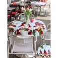 thumbnail image 4 of Outdoor Tablecloth with Umbrella Hole and Zipper, Christmas Gnomes Round Table Cloth 60 Inch Waterproof Tablecloth, Blue Joy Pine Branches Cardinal Birds Picnic Table Cover for Patio Camping, 4 of 7