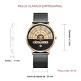 thumbnail image 3 of Reloj De Pulsera De Acero Inoxidable Con Fecha Analógica Dorado Malubero Tipos de pantalla: quartz,pointer, 3 of 3