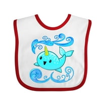 Inktastic Cute and Playful Narwhal Boys or Girls Baby Bib