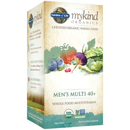 (BEST BY:09/2027) Garden of Life mykind Organics Men s 40+ Multi  120 Tablets