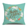 thumbnail image 4 of RV 4 piezas de funda de almohada de Pascua, conejo, huevo de Pascua, funda de almohada, decoración de lino de algodón suave, funda de almohada, sofá, oficina, cama, vacaciones, Pascua, primavera, decoración del hogar Rojo Verde, 4 of 5