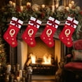 thumbnail image 2 of Beautynvta Christmas Stockings with Initials, 17.7'' Personalized Embroidered Letter Red Knitted Christmas Stockings for Family Holiday Decorations and Xmas Tree Fireplace, Q, 2 of 5