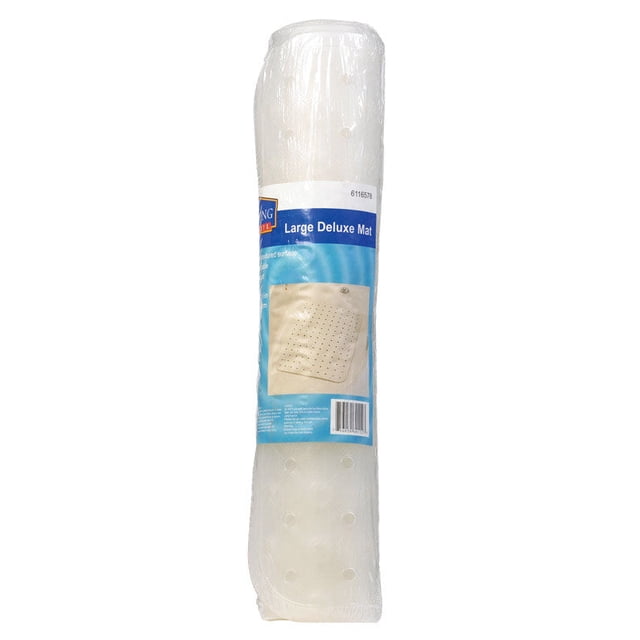 Alfombra de baño Living Accents de vinilo transparente sin látex, 80 x 40 cm