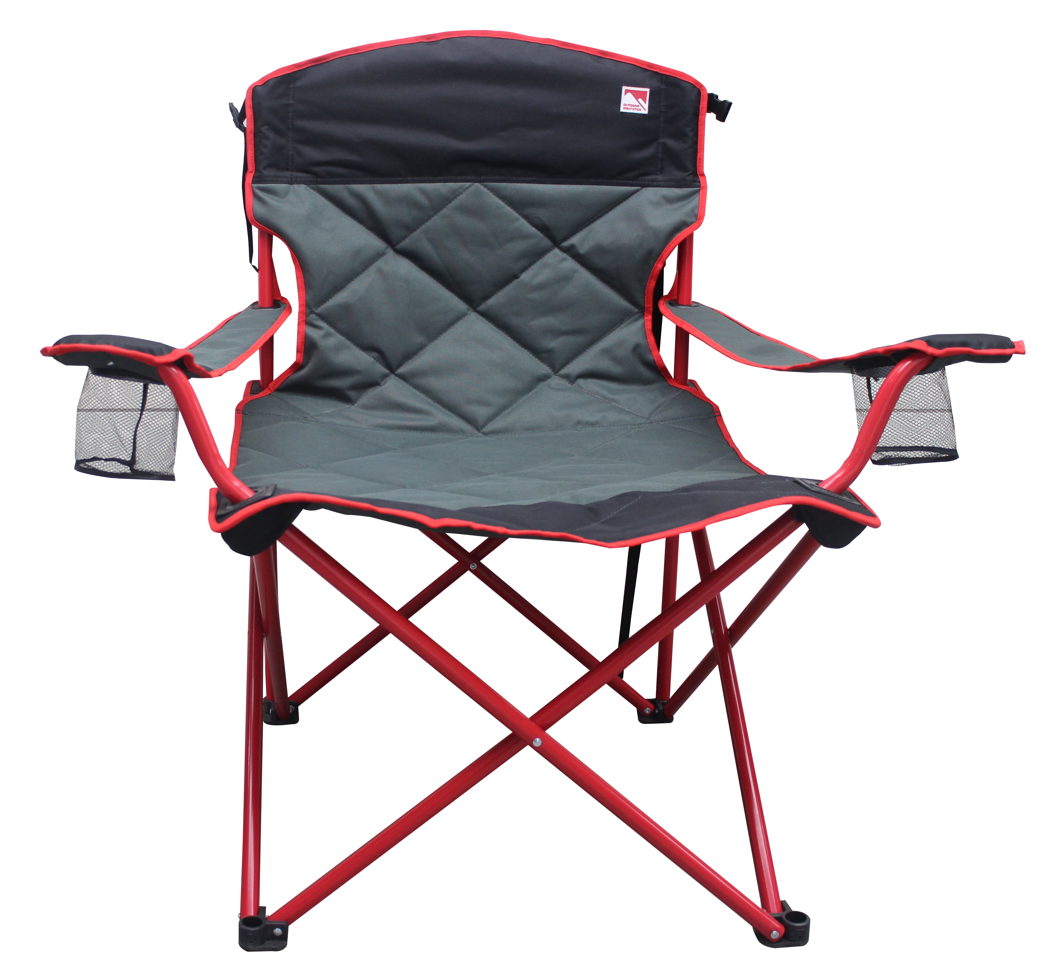 Quik Chair Folding Oversized Seat Outdoor Camp Fishing Beach Capacity 500Lb Grey 