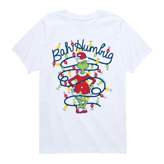 The Grinch - Bah Humbug Lights Boys' Short Sleeve Graphic T-Shirt