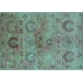 thumbnail image 1 of Ahgly Company Machine Washable Indoor Rectangle Oriental Turquoise Blue Industrial Area Rugs, 8' x 12', 1 of 4