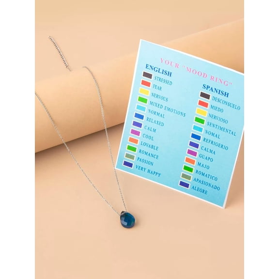 QQTDFG Temperature Changing Color Water-drop Pendant Necklace Dainty Necklace Elegant-default