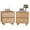 2 drawer set of 2-Natural, variant on YOCWO 2 Drawer Nightstand for Bedroom, Mid Century Bedside Table with Arc Edge and Round Leg, Wood Storage Chest of Drawer Organizer for Bedroom Living Room Hallway Closet, Green