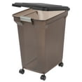 thumbnail image 2 of IRIS USA 58 Lbs / 67 Qt WeatherPro Airtight Pet Food Storage Container with Attachable Casters, For Dog Cat Bird and Other Pet Food Storage Bin, Keep Fresh, Easy Mobility, BPA Free, Smoke, 2 of 6