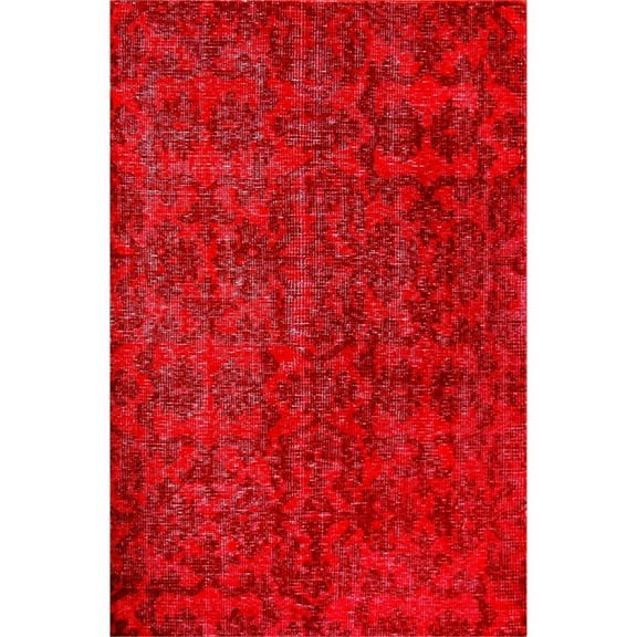 Emblem 03 2X3 Red Handknotted Wool Area Rug